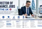 Director of Finance presenting financial reports and strategic budget planning to an executive leadership team during a board meeting in a modern UK office.