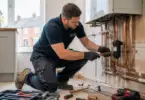 Experienced plumber working on residential plumbing and heating systems in Didcot, Oxfordshire.