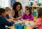 Special education teacher providing individualized instruction to students in an inclusive classroom in Pennsylvania.